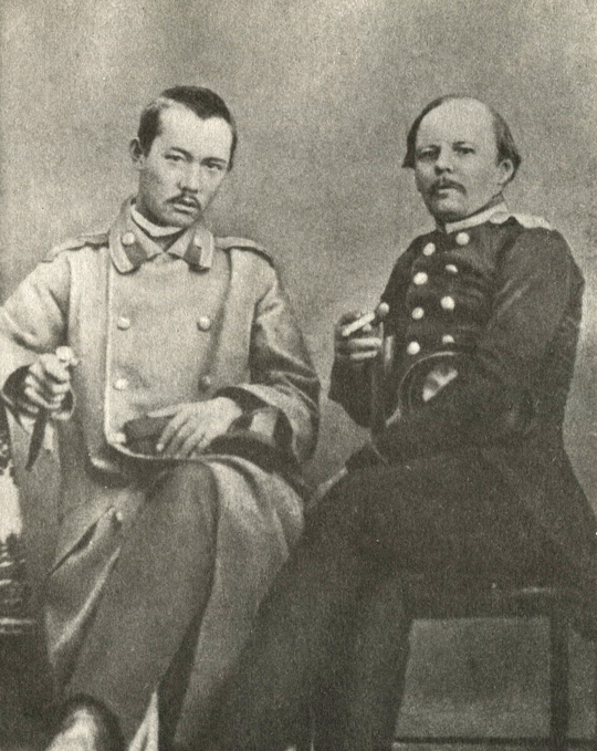 Рис. Ф. М. Достоевский и Ч. Валиханов. Фотография. 1858. Семипалатинск
